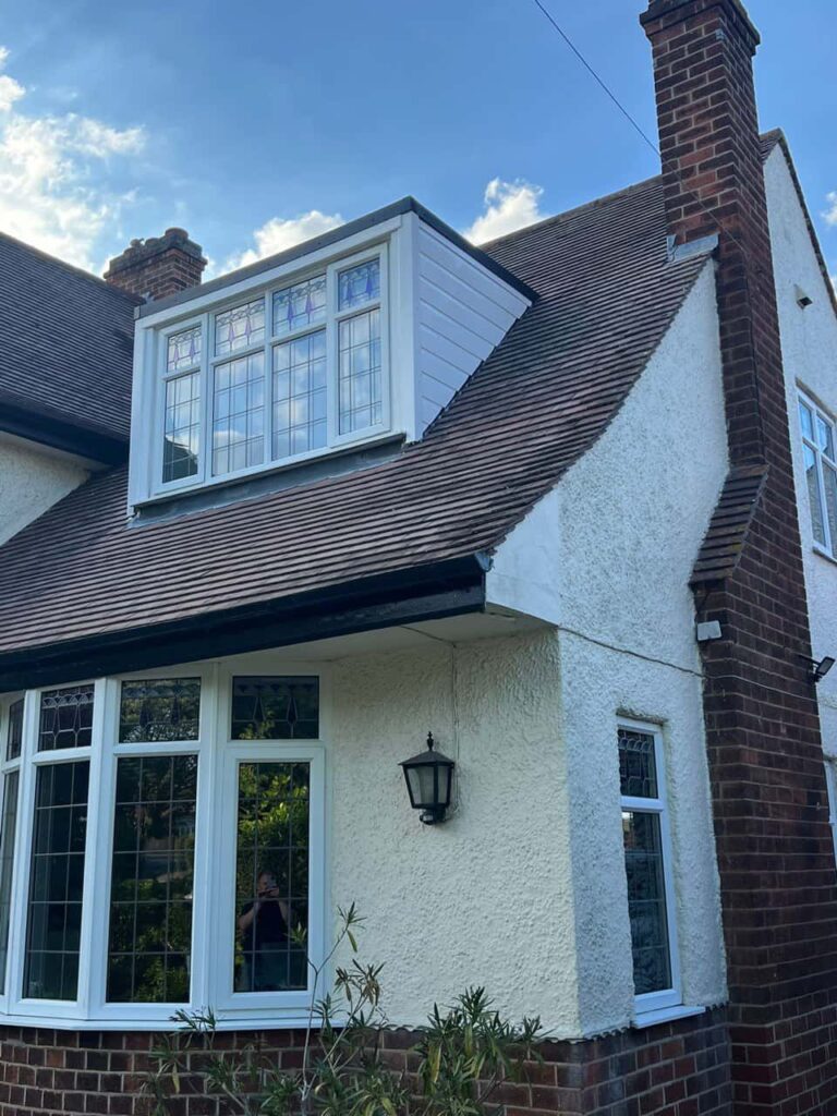 This is a photo of a dormer window which has just had some repairs carried out where the roof and the dormer meet. Works carried out by Westerham Roofing Repairs